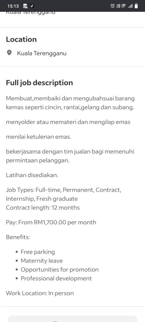 nak tanya pasal first job saya sebagai orang yang baru nak mulakan kerja